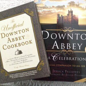 Downton Abbey TWO Books:Cookbook(Gourmet Recipes)&Story Line Book Lots of Photos